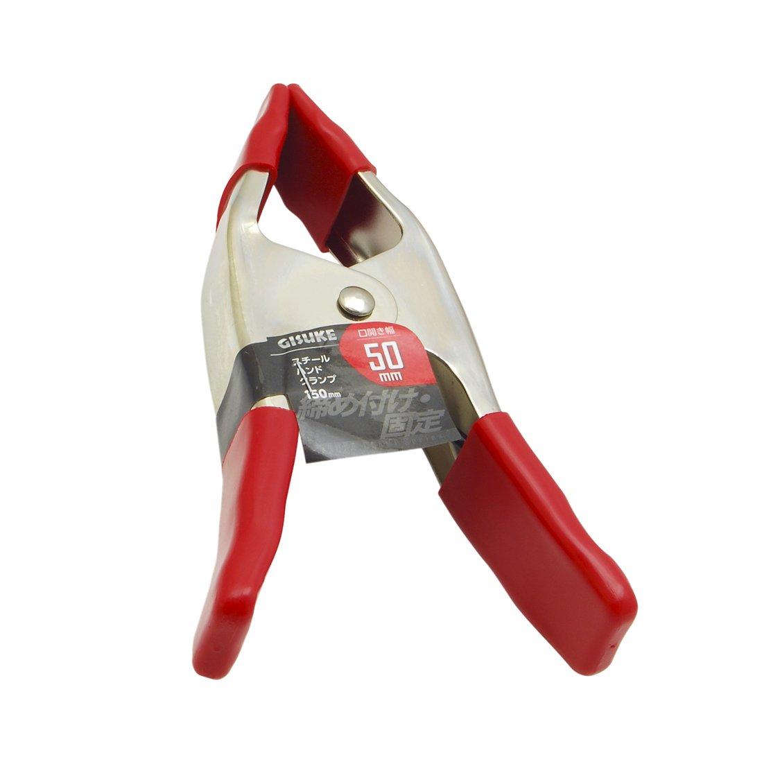 Takagi GISUKE Steel Hand Clamp 50mm Jaw for easy and Tool Woodworking Hardware Fixing Tightening Clamp Vise DIY [50mm Opening] [Spring-type operation]