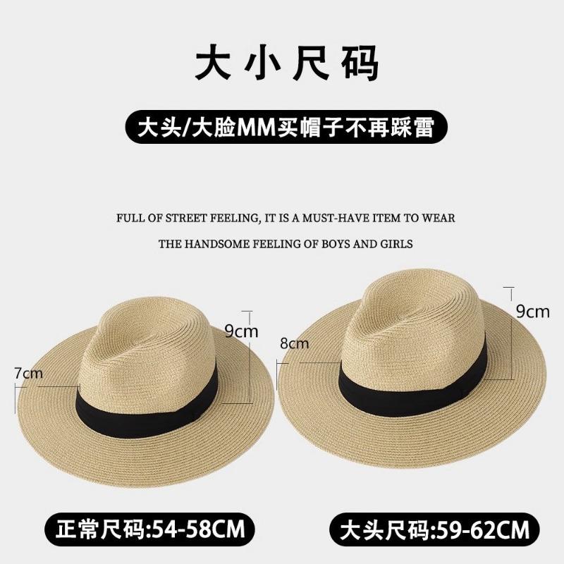 Panama Straw Hat Women's Summer Sun Protection Visor Men's Summer Seaside Sun Hat Travel Team Building Beach Hat