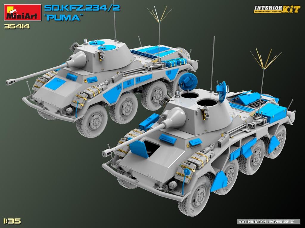 Miniart 1/35 German Sd.Kfz.234/2 Interior Kit Plastic Model Kit MA35414