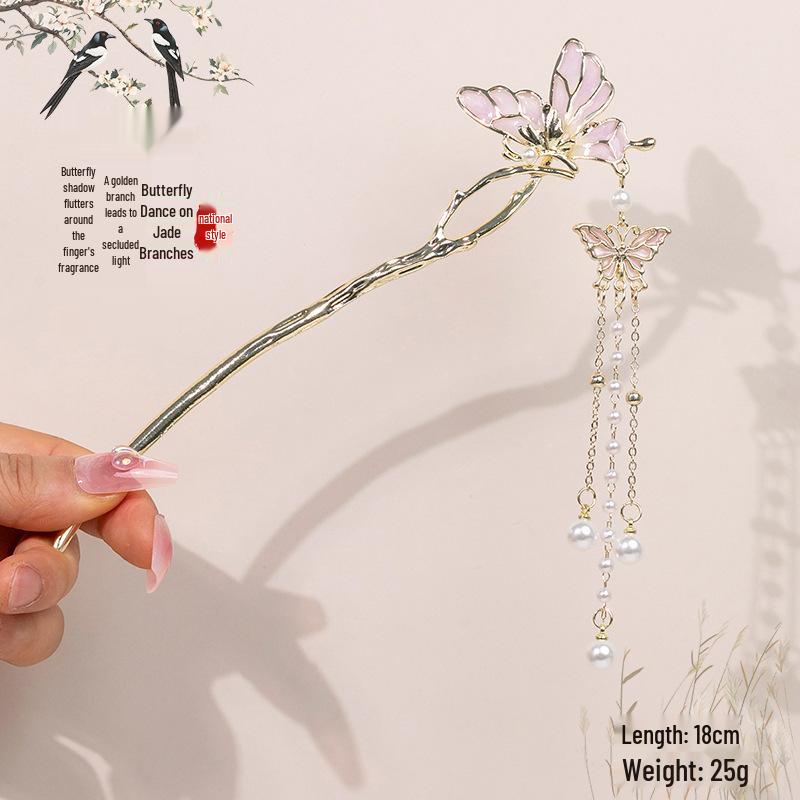 Elegant Tassel Hanfu Hairpin: Ancient Qipao Headdress & Step-Shake Accessory for Women