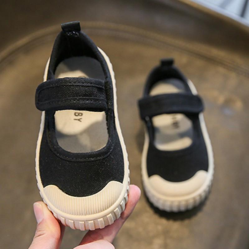 Childrens Canvas Shoes Girls Boys Baby Casual Shoes Lightweight Comfortable Soft Solid Boys Girls Sneakers Kids Flat Shoes