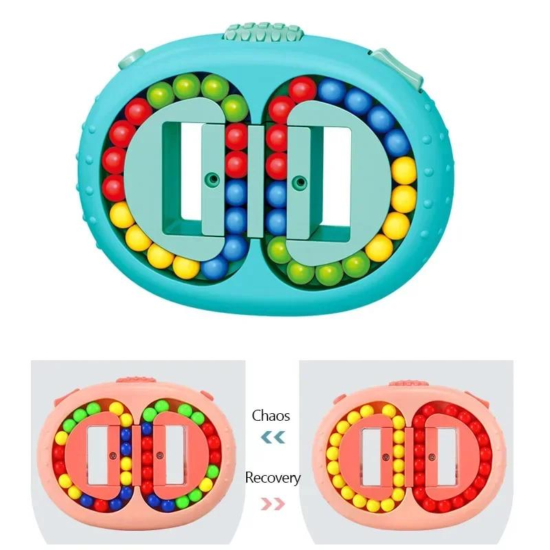 Obracające się magiczne fasolki Kostka Palców Fidgeted Zabawki Dzieci Dorośli Stres Ulgę Spin Bead Puzzle Dzieci Edukacja Inteligencja