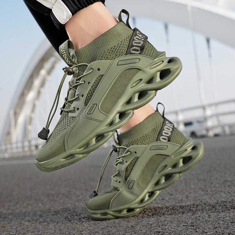 High Top Knit Sneakers For Men Blade Shoes Platform Men's Running Shoes Breathable Outdoor Sports Shoes Men zapatillas de hombre