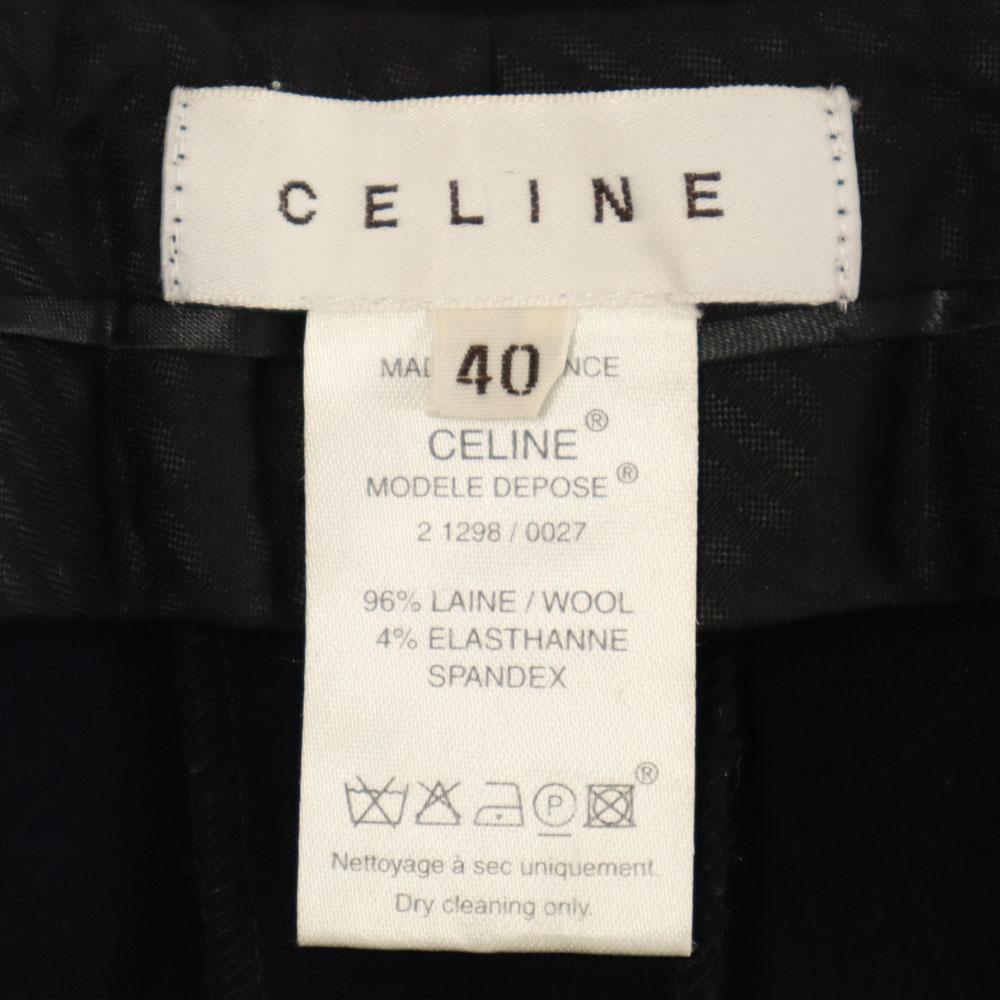 Celine French Wool Blend Slacks Pants 40 Navy Women Used