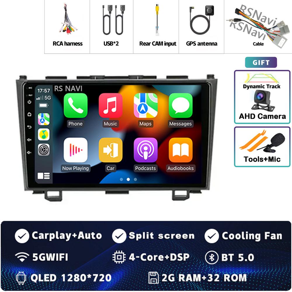 

9 Android 14 Carplay Автомагнитола для Honda CR-V 3 RE CRV 2007 - 2011 Мультимедийный Видеоплеер Навигация GPS Стерео 2Din DVD WIFI
