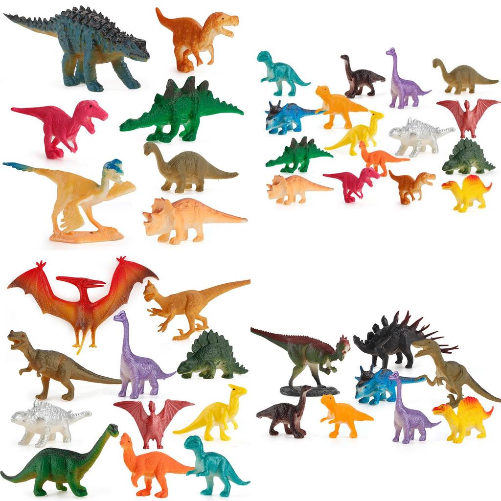 Colorful Dinosaur Figures Set Plastic Replica For Dinosaur Enthusiasts And Kids