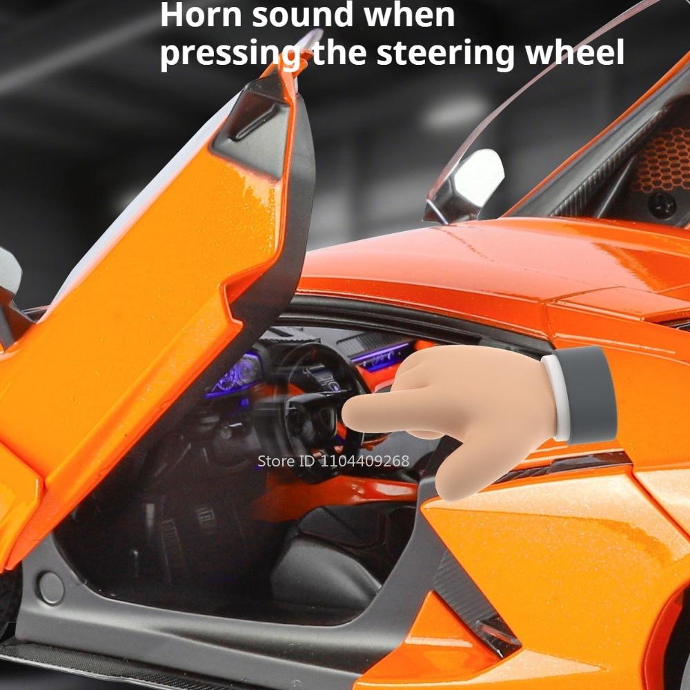 1:18 Size Revuelto SVJ63 Car Model Toy Doors Opened Shock Absorption Models Metal Diecast Sports Cars Toys Gifts for Kids