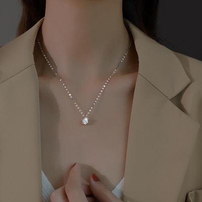 Korean Style Elegant Zirconia Necklace for Women - Retro Clavicle and Sweater Chain