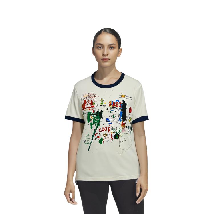Uniqlo Graffiti Print Short Sleeve T-Shirt Unisex Tops Off-White 459311-01