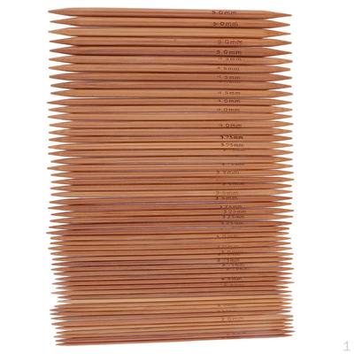 55 pezzi 2,0 mm-5,0 mm doppia punta in bambù carbonizzato set per lavoro a maglia e uncinetto
