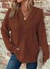 Women's Waffle Knit Hoodie V Neck Button Drawstring Hoodies Casual Long Sleeve Pullover Sweatshirt