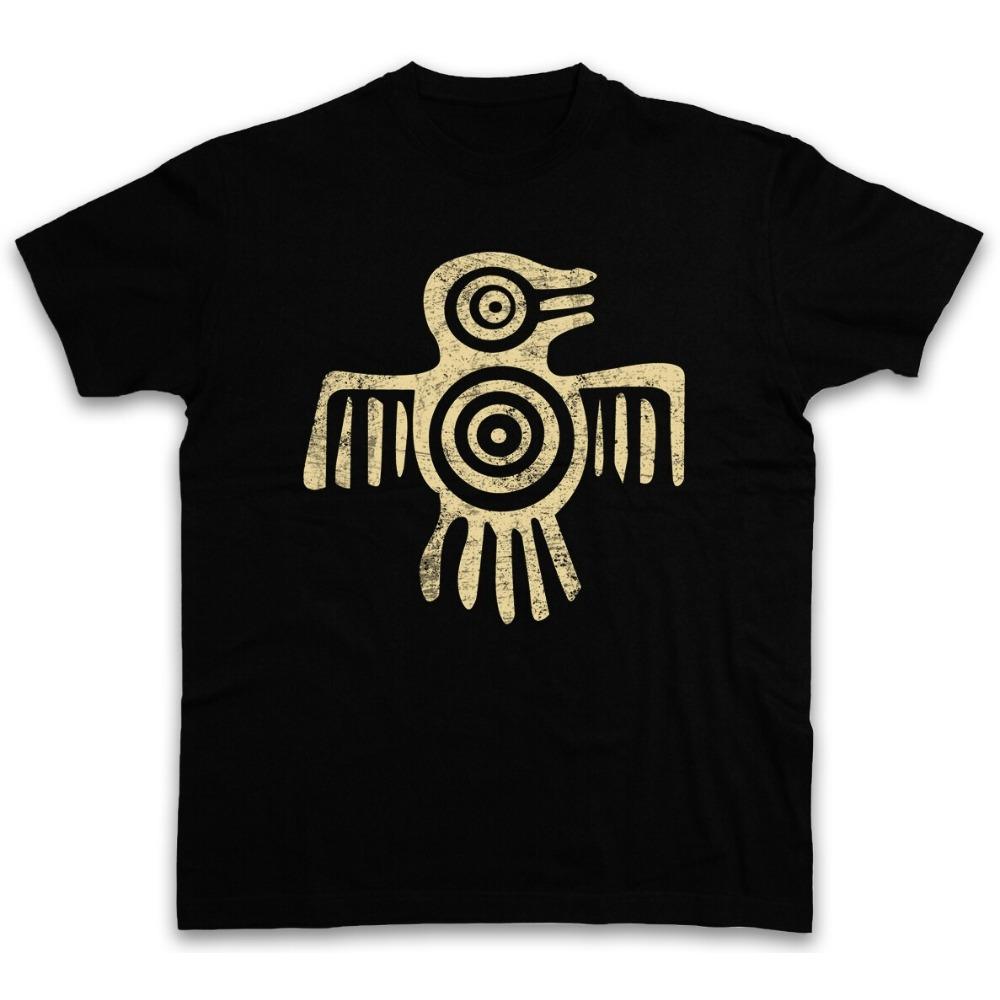 AZTEC BIRD Tshirt Indian Sign Culture Civilization Mayans Religion Shirt Indians Men Summer Casual Short Sleeve Cotton Tee Top