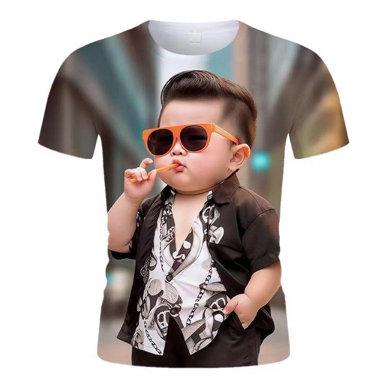 

Лето 2024 года, новые мужские и женские футболки с круглым вырезом и 3D-принтом, популярная модная линейка для маленьких мальчиков 6XL