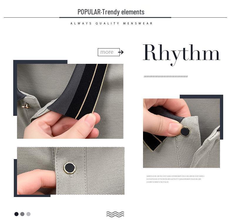 Men's Summer Solid Color Ice Feel Polo Shirt - Short Sleeve Lapel T-Shirt for Business Casual Wear