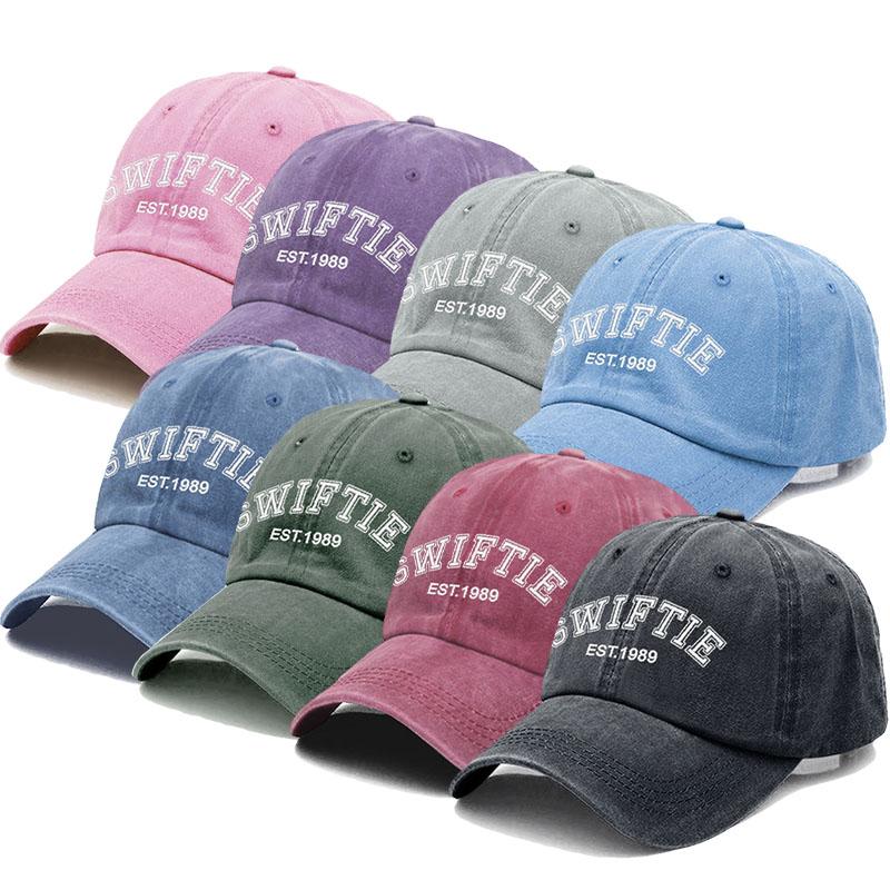 SWIFTIE 1989 Stickerei Baseballkappe für Männer Frauen Unisex Gewaschene Baumwolle Dad Hat Sonnenhut Geschenk Fans Outdoor-Sport Dropshipping