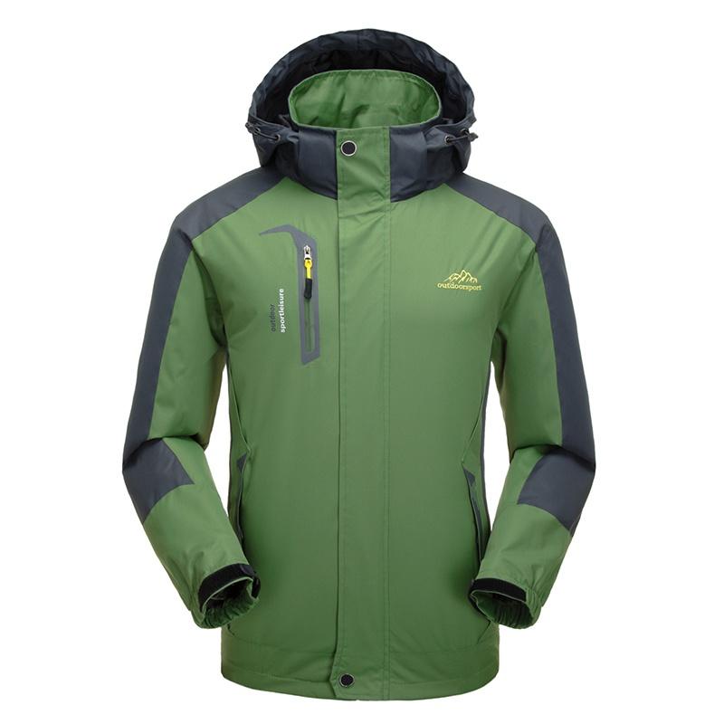 

Ветрозащитное Водонепроницаемое Мужское Теплое Пальто Снежная Зимняя Куртка Верхняя Одежда Одежда Для Улицы M зелёный