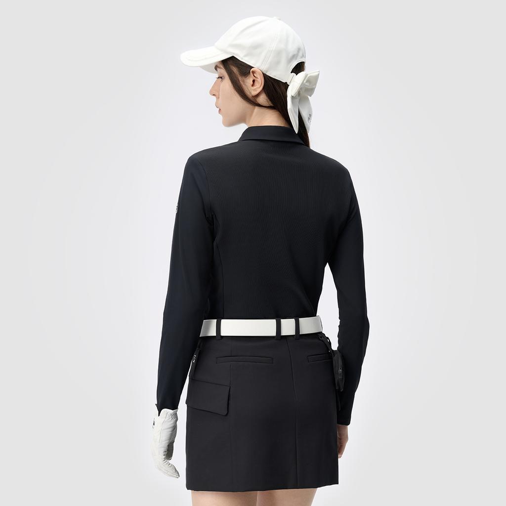 New FILA Golf Series Polo Shirt Women's Pitch Black A11W445211FBK