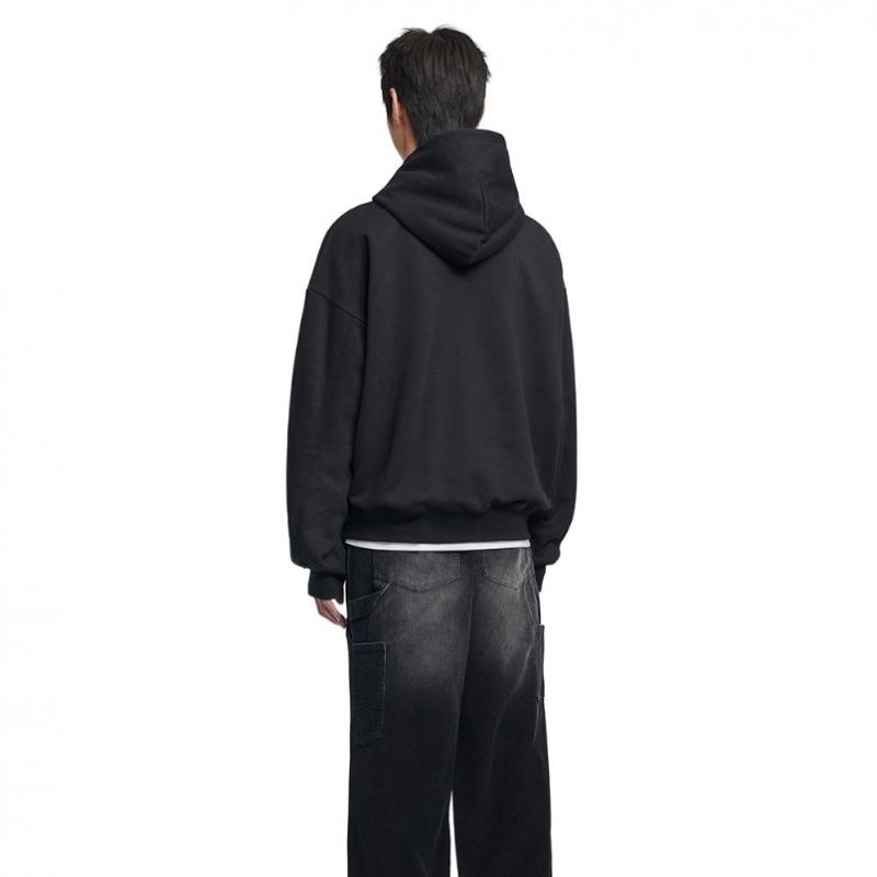 NOMANUAL Stamped Logo Hoodie   Black