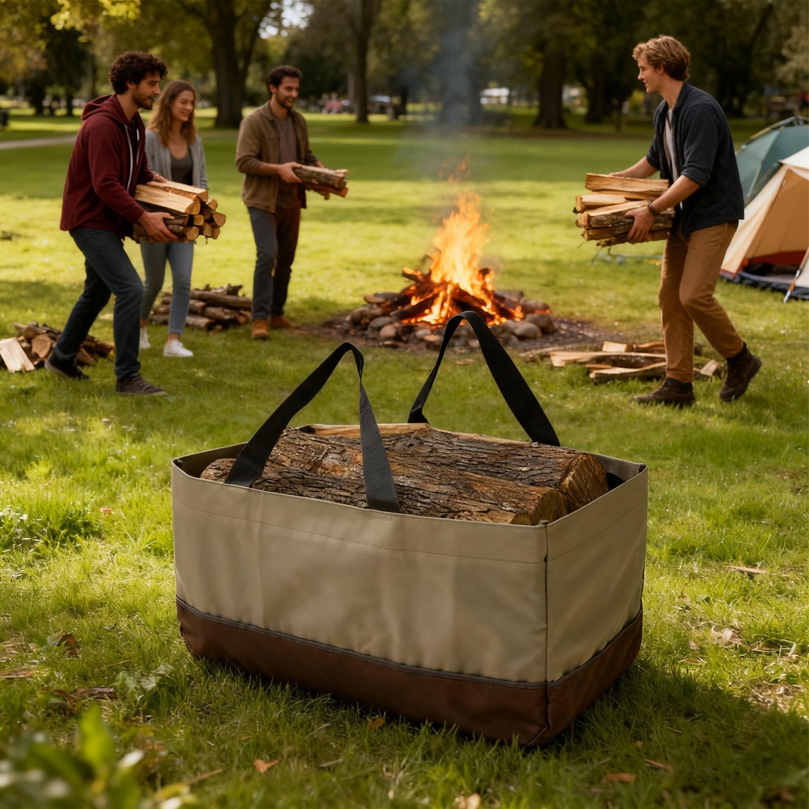 Firewood Tote Waterproof Log Sling With Handle Large Capacity Oxford Cloth Firewood Carry Bag For Fireplace Camping Cabin CHINA