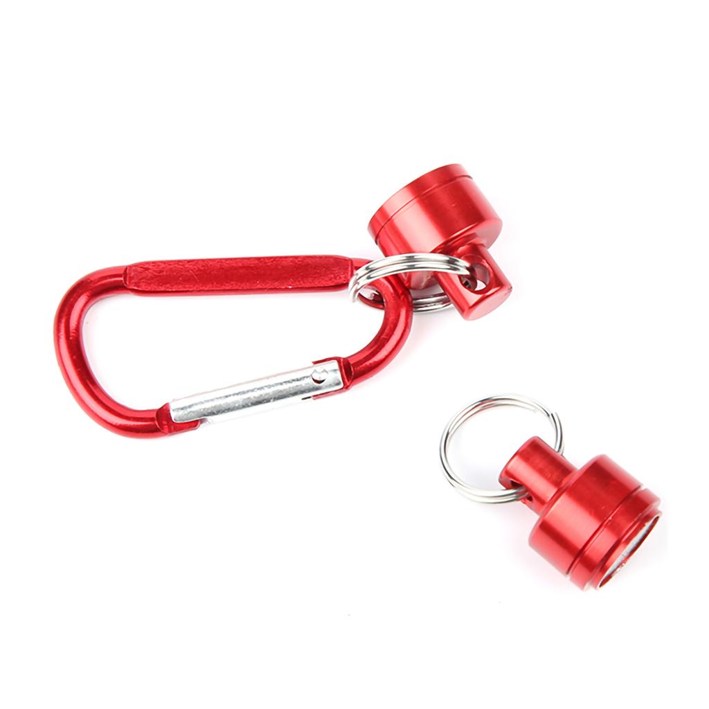 Supporto di Atterraggio Magnetico Rete da Pesca a Mosca Rilascio Supporto per Rete Moschettone Magnete per Attrezzatura(Rosso)