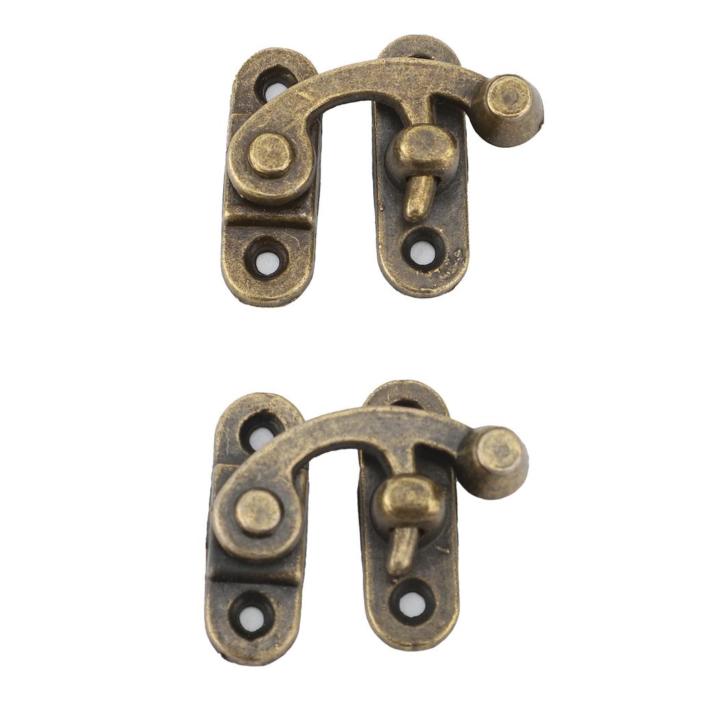 6 Set Swing Arm Clasp Latch Bronze Mini Vintage Antique Lock Clasp Left Right Hook Hasp Horn Metal Catch Curved Buckle