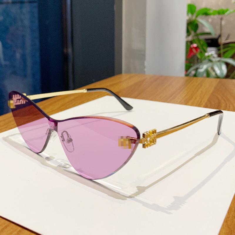 Frameless Trimmed Sunglasses Letter M Mijia Sunglasses Gradual Change Color Cat Glasses
