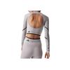 Adidas X Stella McCartney Co-Branded Stripe Crop Long Sleeve Fitness Top Women Tops Grey HR4511