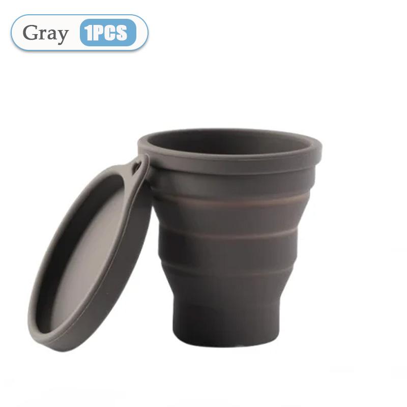 1-10PCS Foldable Large Capacity Cup Mini Telescopic Cup Silicone Portable Tea Cup Outdoor Travel with Lid Coffee Telescopic Cup
