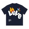 Love Graphic Print Autumn Pure Cotton Unisex T-shirt Short Sleeve Street Fashion Trend Clothing Kpop Y2k Harajuku Vintage