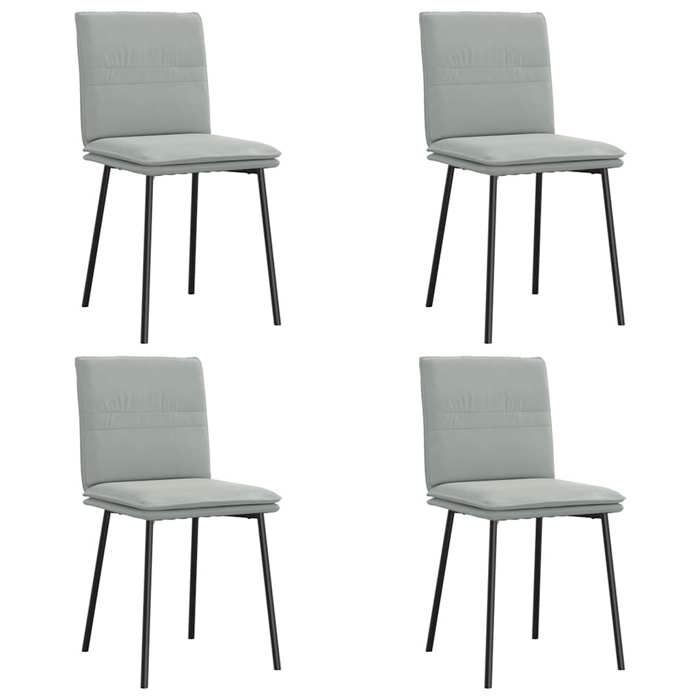 VidaXL Dining Chairs Set of 4 Light Grey Velvet, Chair, Living Room Chair, Accent Chair, Kitchen Chair, Seat of 3315344