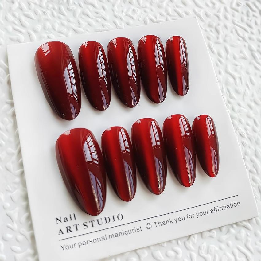 30 Nail Patches Nail Art Wearing Nail Cat's Eye False Nail Extension Removable Nail