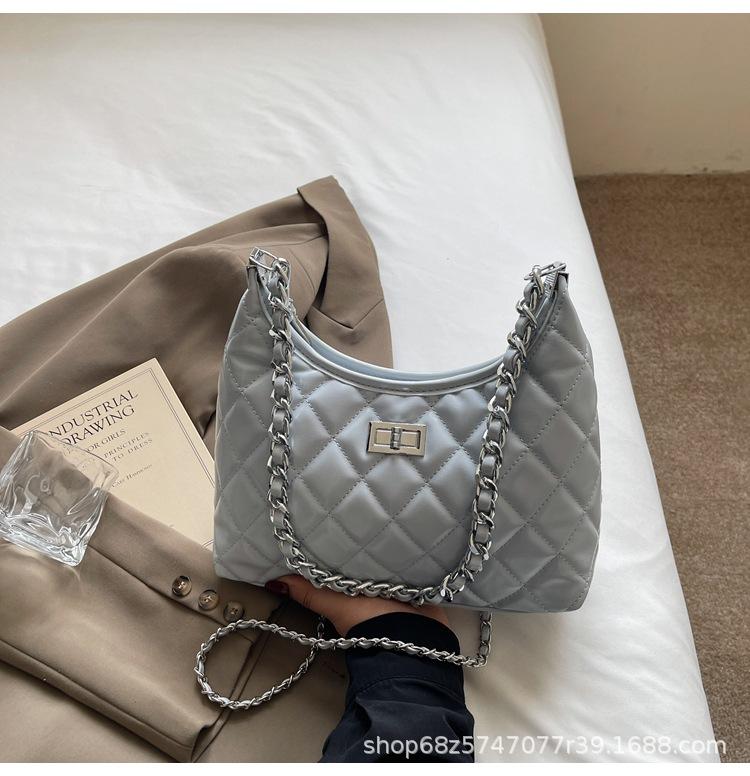 Rhombus Chain Bag Women's Spring and Summer 2025 New Fashion Niche Shoulder Messenger Bag High-end Bucket Bag