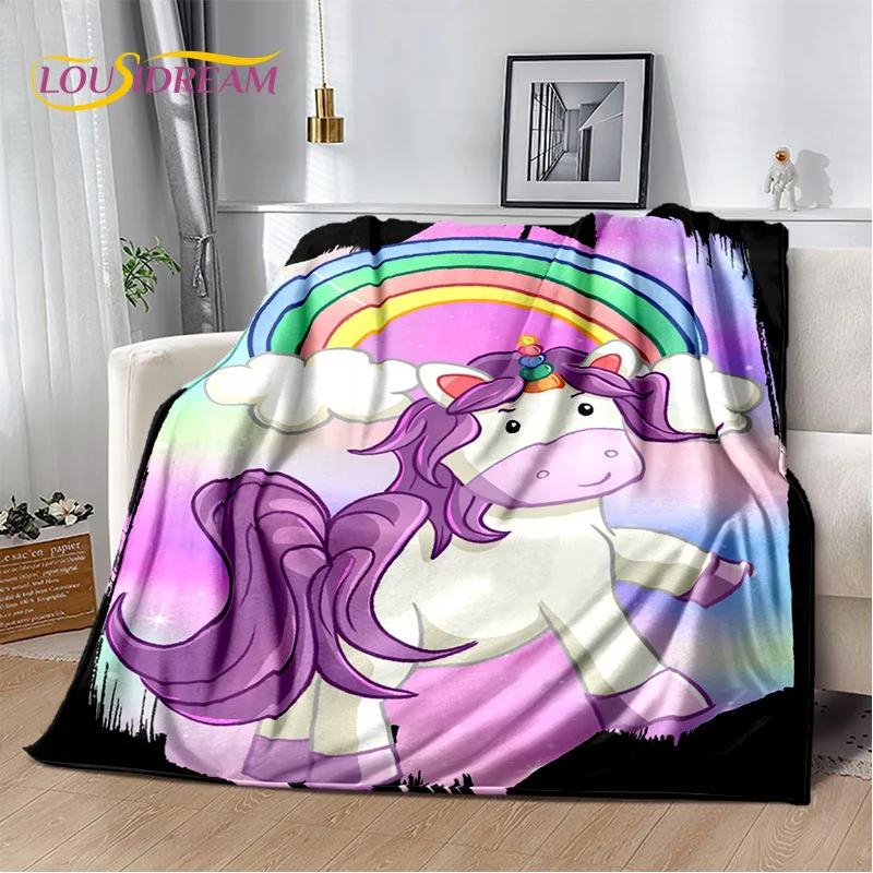 HD Unicorn Cartoon Cute 3D Dream Girl Blanket,Soft Throw Blanket for Home Bedroom Bed Sofa Picnic Travel Office Cover Child Gift