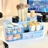 2024 New Desktop Storage Box Organizer Cute Bear Handle Drawer Type Desk Organizer Multi-grid Pen Holder with Kawaii Stickers