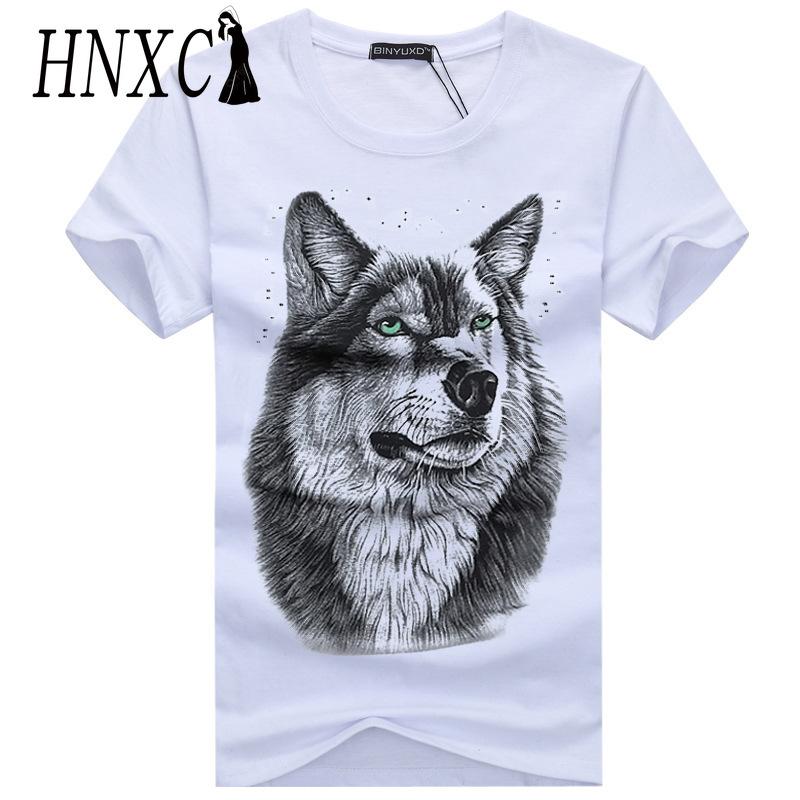 Футболка с коротким рукавом из хлопка HNXC мужская модная свободная рубашка с коротким рукавом и принтом Сострадательная рубашка S белый 979₽