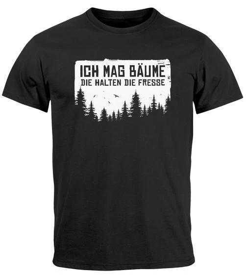 Mens 100% Cotton T-shirt Mens Tees Top With Saying Funny I Like Trees Sarcasm Irony Forest Outdoor- XL