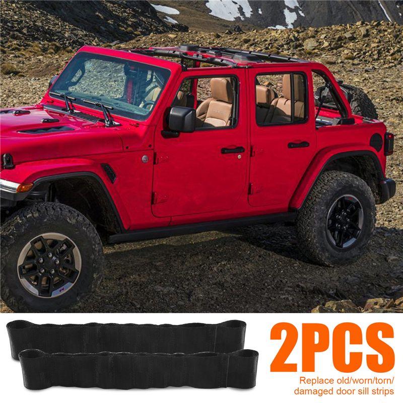 2PCS Door Straps Heavy Duty Strong Adjustable Door Limiting Check Strap Load 1000 Lb For Jeep Wrangler TJ JK JL CJ YJ
