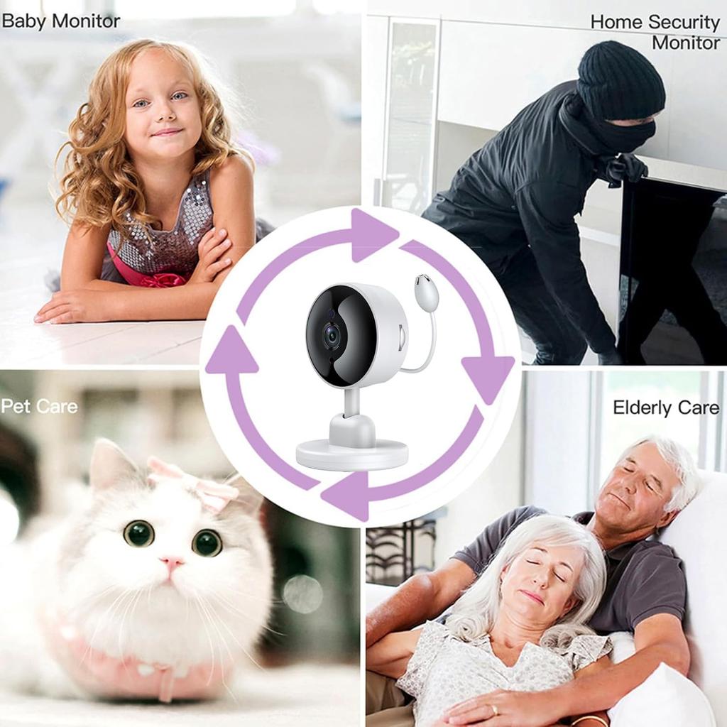 Baby Monitor with Camera and Audio, 2K WiFi Indoor Video Baby Camera with Mount, Motion & Cry Detection, Temp & Humidity Sensor, Night Vision, 2 Way