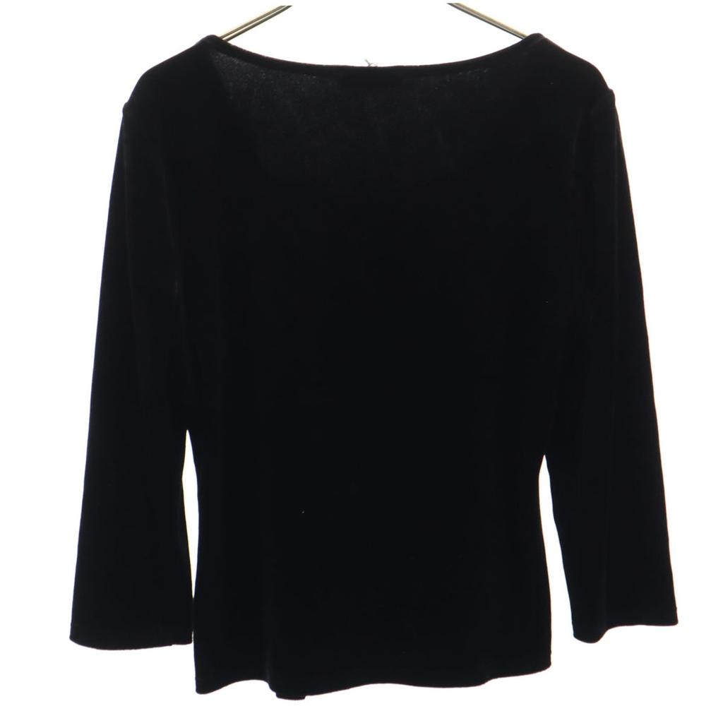 FOXEY NEW YORK made in Japan 7 minutes sleeve Velor blouse 40 black Women Used