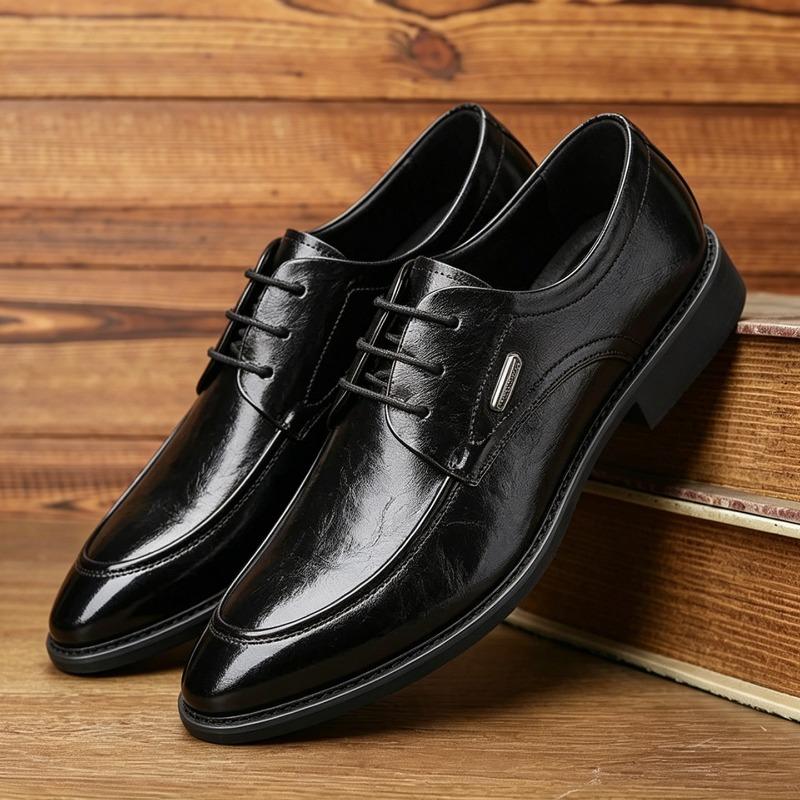 Pointed Business Casual Leather Shoes Men's Commuter Gentleman Derby British Versatile Groom Shoes