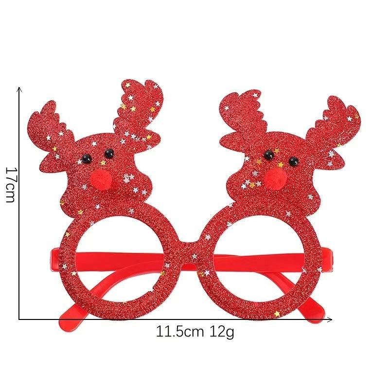 Christmas Cute Style Funny Christmas Glasses Cartoon Santa Claus Xmas Tree Elk Party Merry Chrismas Decor Suitable for Parties