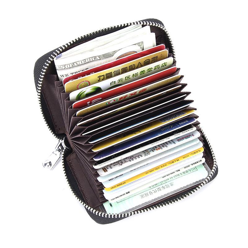 Alligator Pattern RFID Leather Anti-theft Accordion Card Holder - Large Capacity for Men's Business and ID Cards