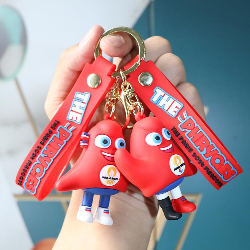 Adorable 2024 Paris Mascot Frigee Keychain Silicone Souvenir Perfect For Gifts
