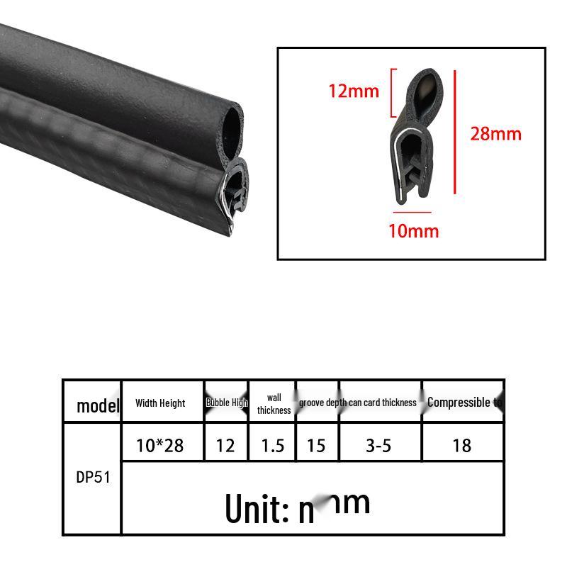 High-Temperature Resistant U-Shaped Rubber Sealing Strip for Dustproofing Electrical Cabinets and Car Doors