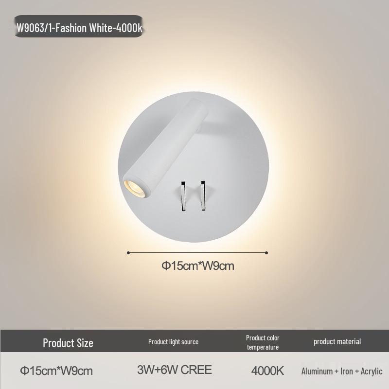 Rotatable Nordic Minimalist Wall Lamp - Eye-Protection Reading Light for Bedroom & Study