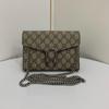[Pre-Owned] Dionysus Tiger Head Buckle Logo Beige Lining GG High-Quality Synthetic Canvas WOC Wallet Crossbody Shoulder Bag - Excellent #L0E2PH