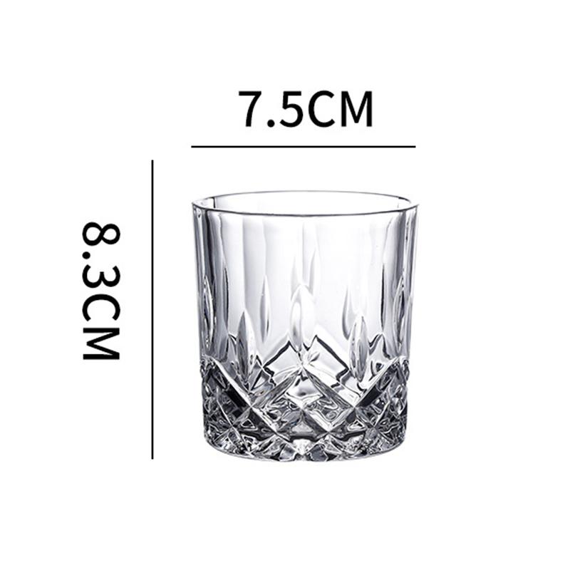 230ml/250ml/315ml Carved Wine Glass Party Checkered Diamond Glass Cup Nordic Style Whiskey Glass Classical Cup Foreign Wine Cup
