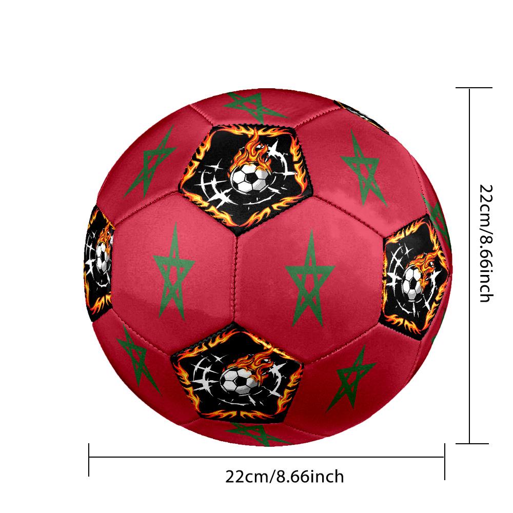 1pc Moroccan Sports Theme Size 5 Soccer Ball Professional Match Training Football Indoor &Outdoor Sports Ball Lightweight Durable c6625