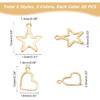 UNICRAFTALE 80pcs 2 Colors Heart & Star Charms - 304 Stainless Steel Hollow Pendants for Jewelry Making