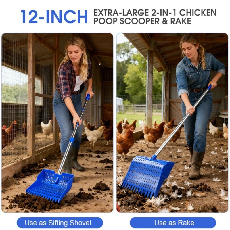 Adjustable Chicken Manures Scoops Rakes Poultry Poop Scooper for Durability in Poultry Farm Cleaning Task Multiuse Cleaner